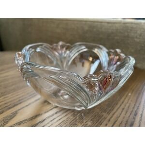 Mikasa Clear Glass Decorative Bowl With Pink Accents